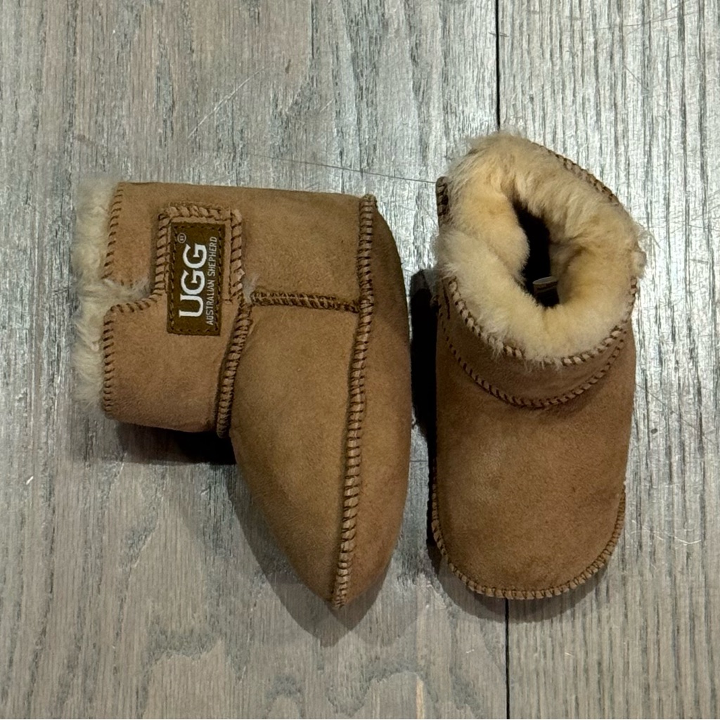 Ugg Tan Baby Booties With Soft Lining